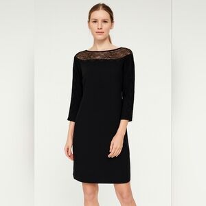 Reiss Shift Dress Womens 6 Black Lace LBD Formal Little Black Dress Office